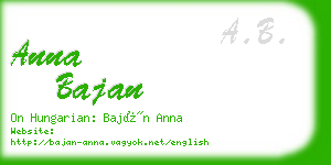 anna bajan business card